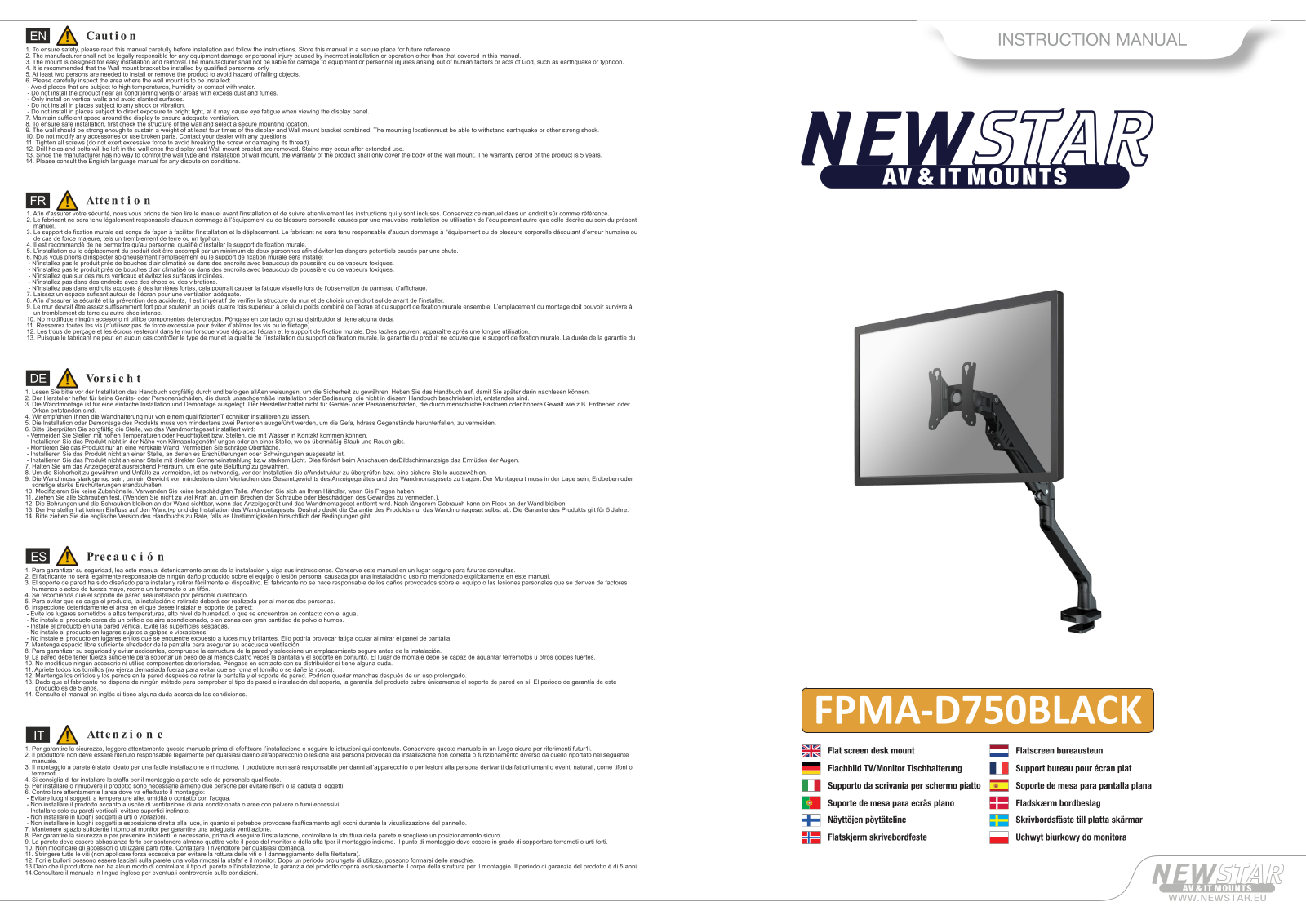 Newstar FPMA-D750BLACK User Manual