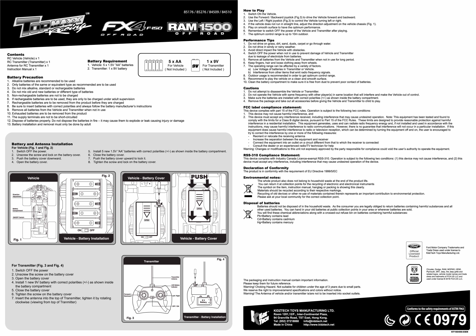 KIDZTECH TOYS 8527616 27MTX User Manual