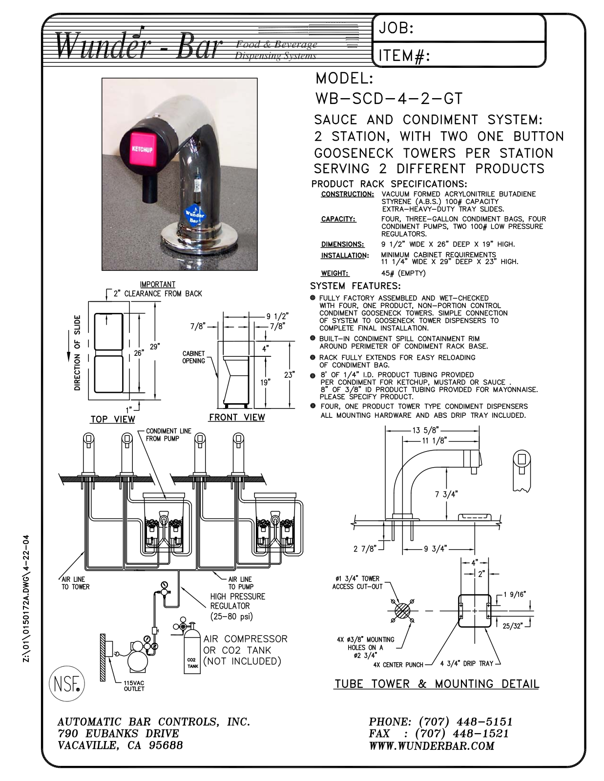 Wunder Bar WB-SCD-4-2-GT User Manual