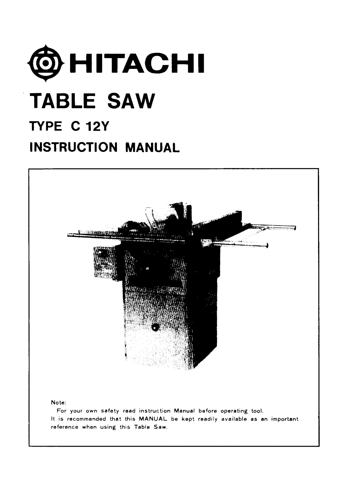 Hitachi C12Y User Manual