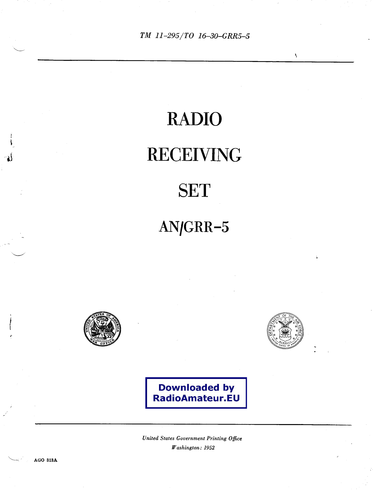 Pozosta AN-GRR-5, TM 11-295 User Manual