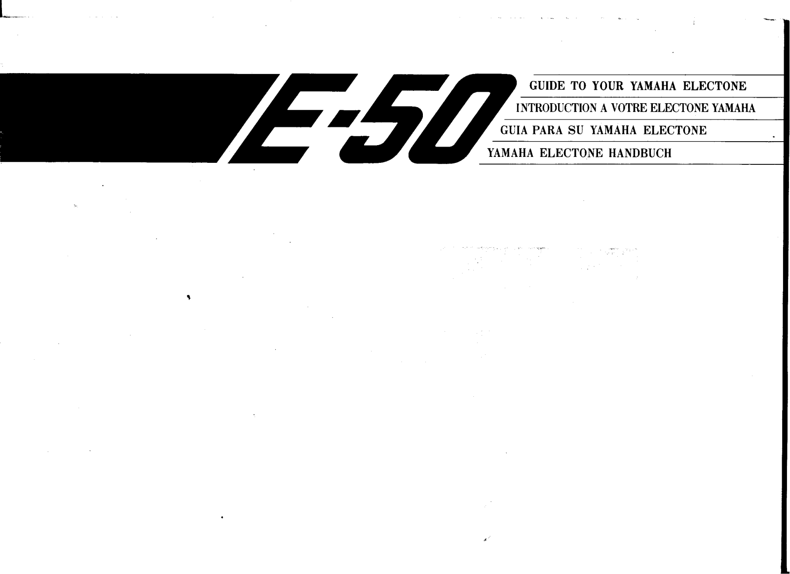 Yamaha E-50 Owner's Manual