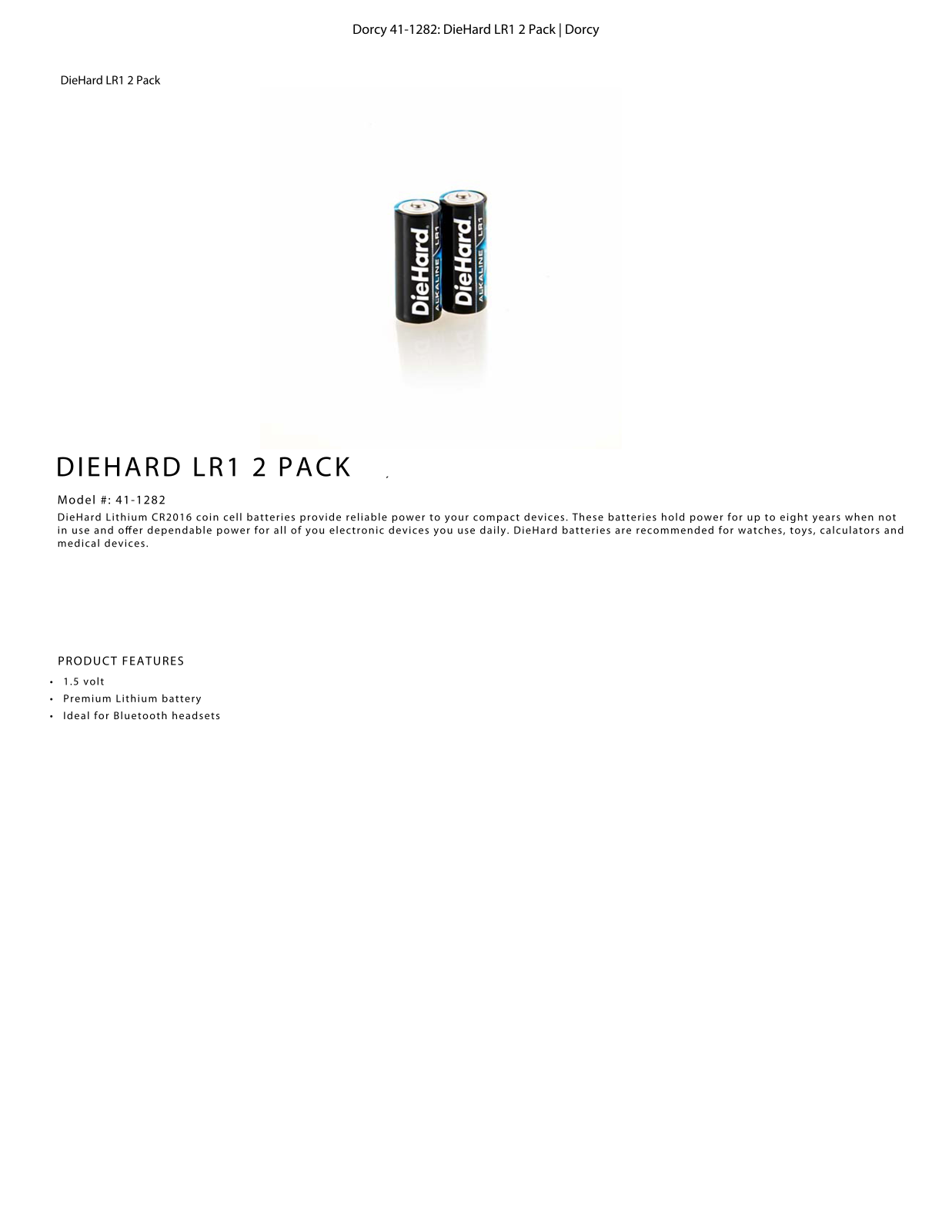 DieHard 41-1282 Data Sheet - ManualMachine.com