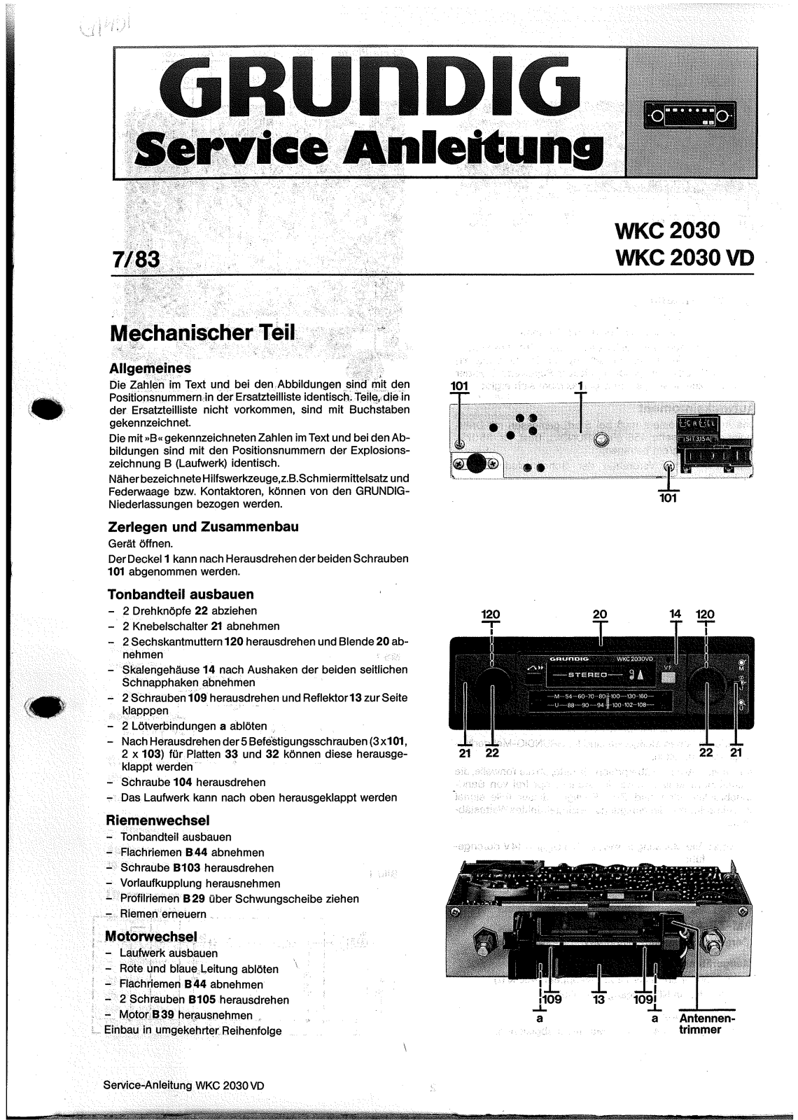 Grundig WKC-2030, WKC-2030-VD Schematic