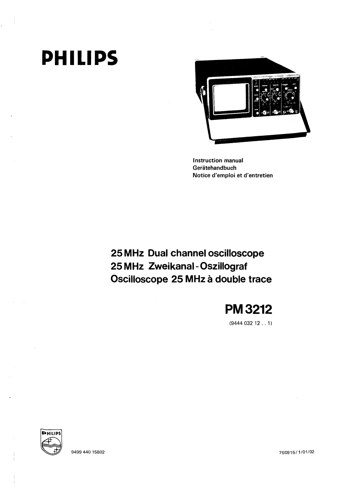 Philips PM-3212 Service Manual