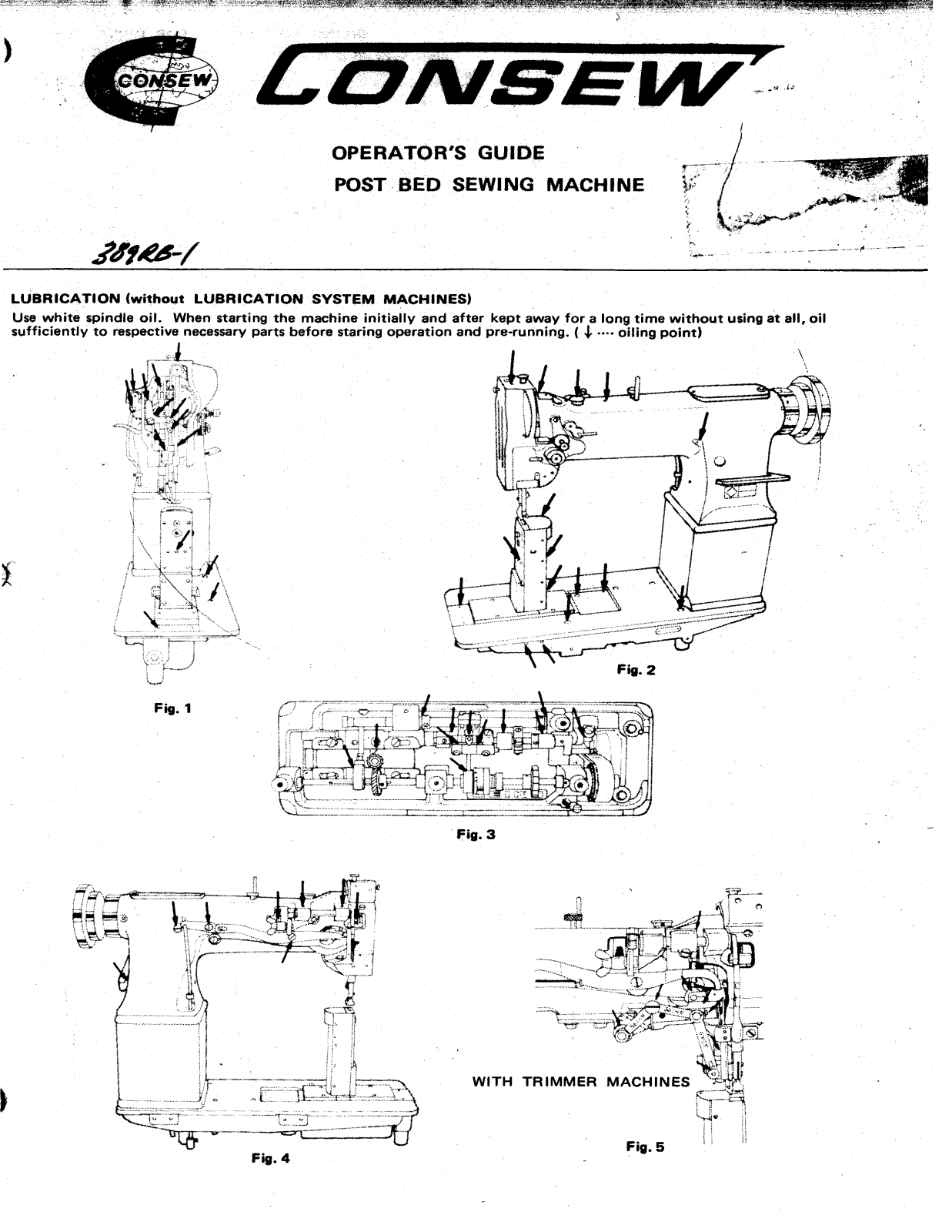 CONSEW 389RB-1 Operator Guide