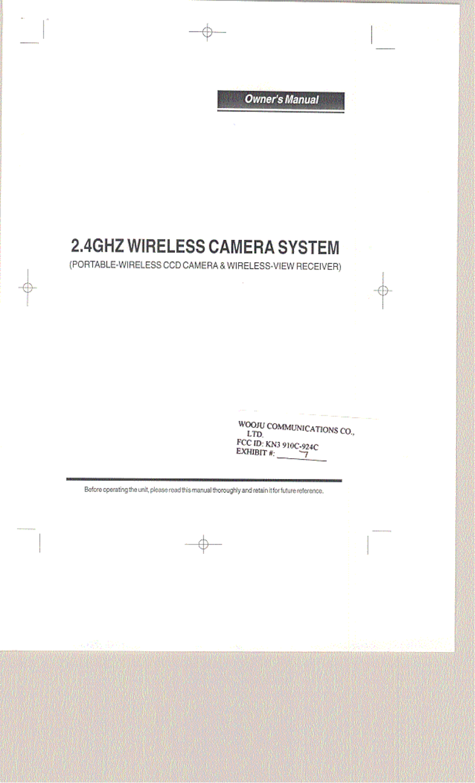 Woo Ju Communications Co 910C 924C Users manual