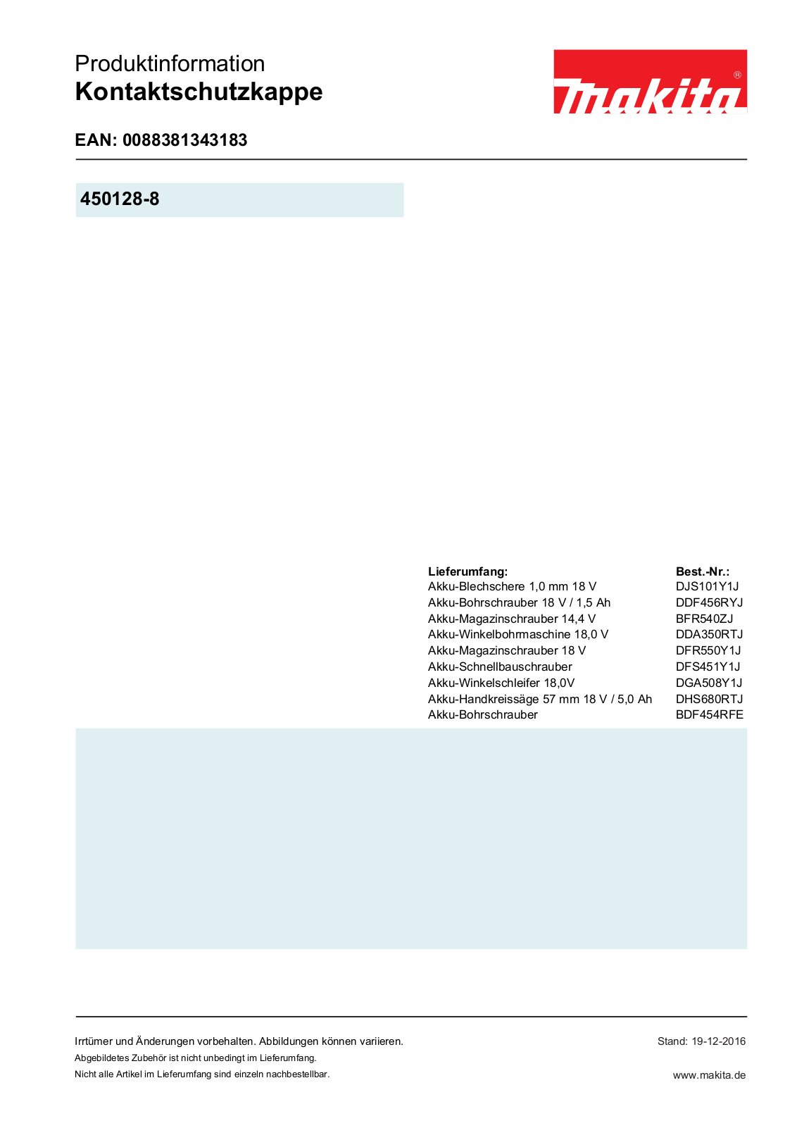 Makita 450128-8 Service Manual