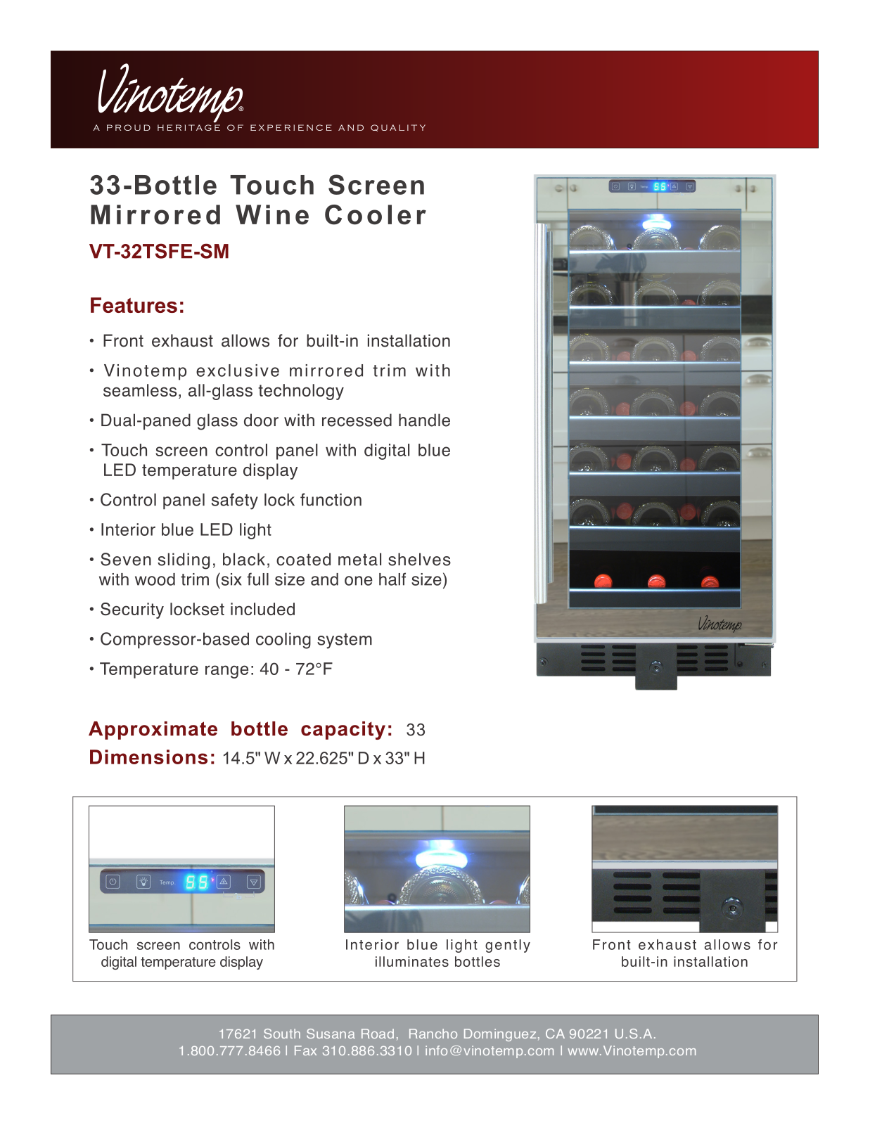 Vinotemp VT32TSFESM User Manual