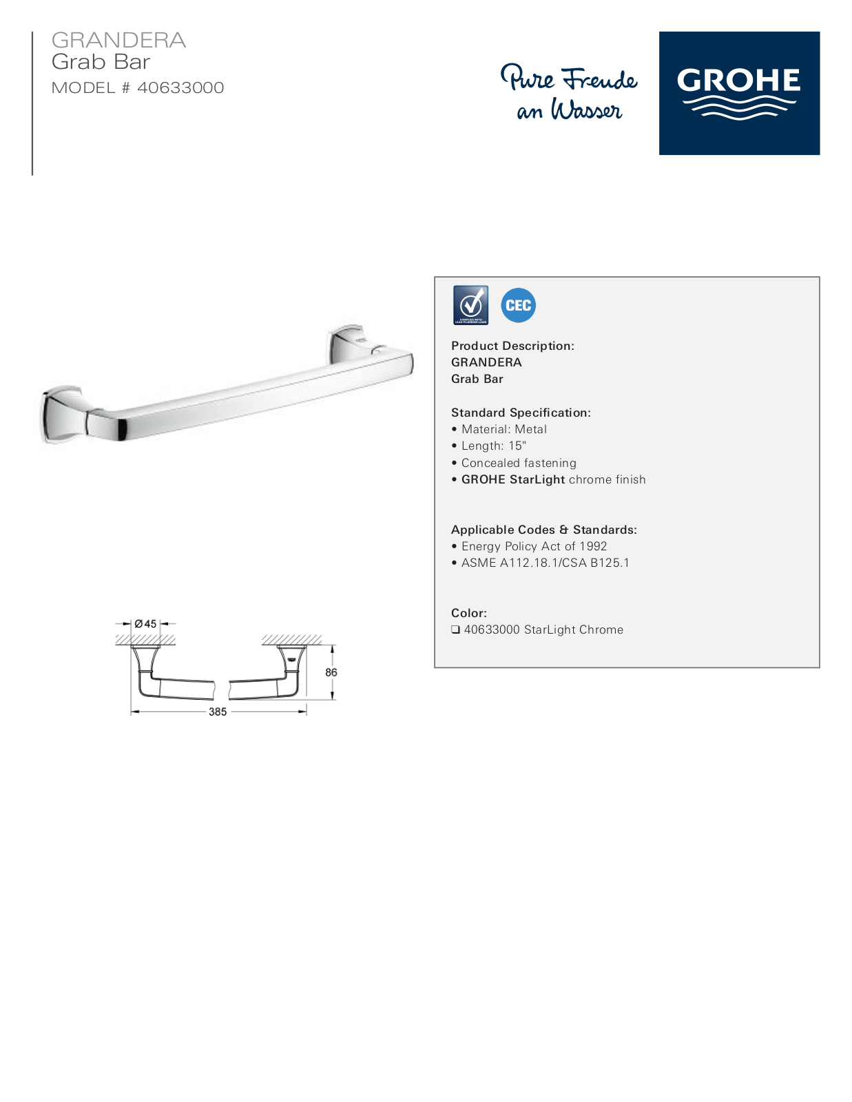 GROHE GRH5087 Specifications - ManualMachine.com