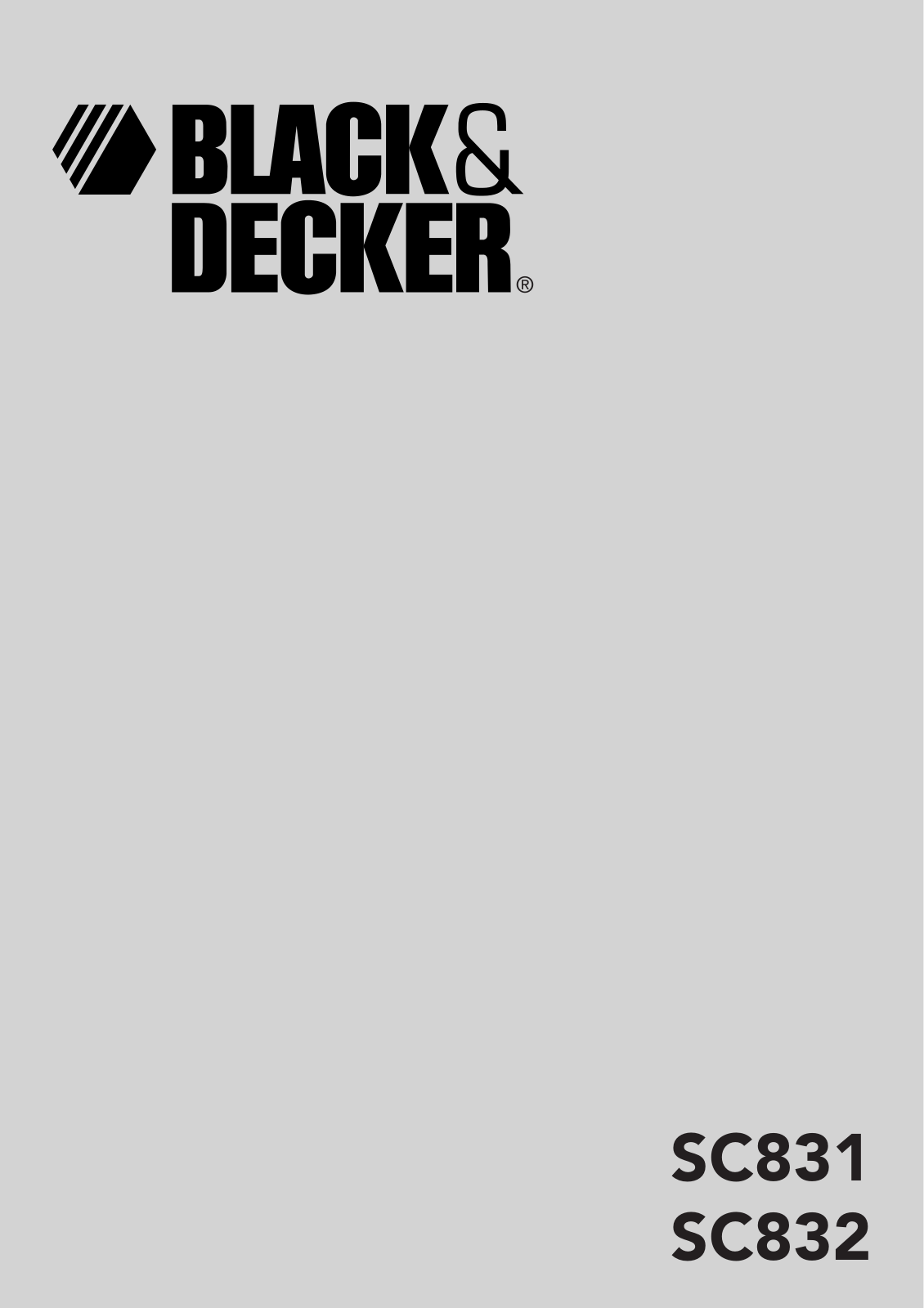 Black & Decker Sc831 Instruction Manual