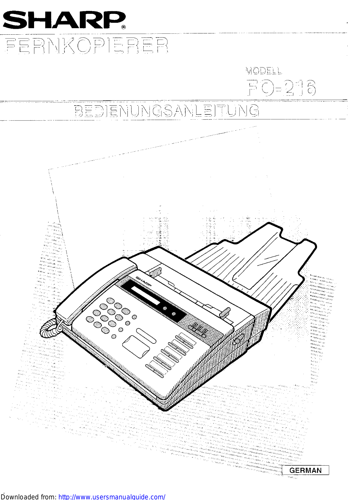 SHARP FO-216 User Manual