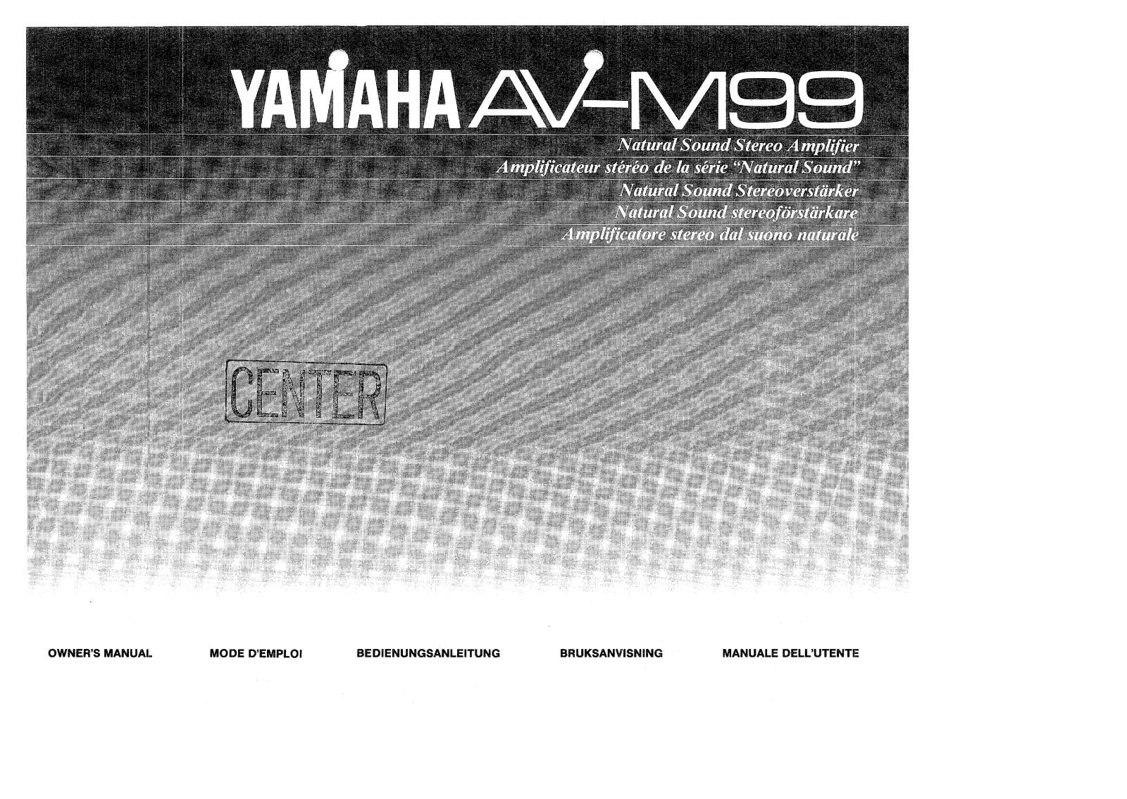 Yamaha AV-M99 User Manual