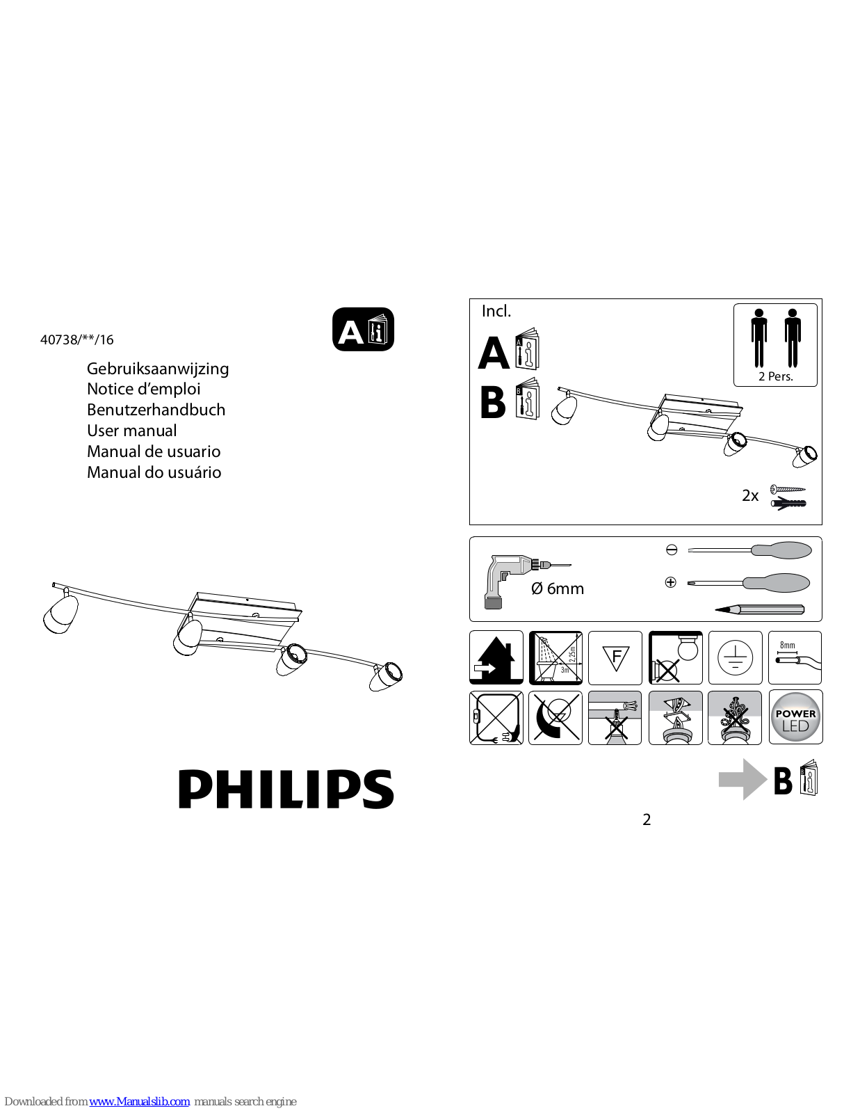 Philips 40738-06-16, 40738-17-16, 40738/**/16 User Manual - ManualMachine.com