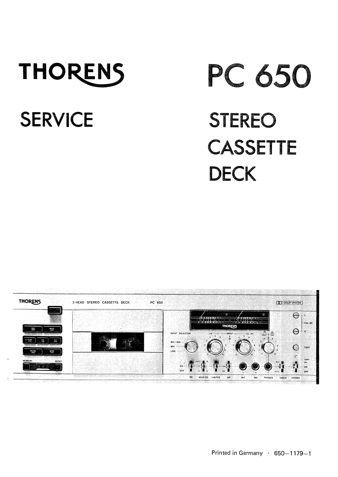 THORENS pc 650 sm User Manual