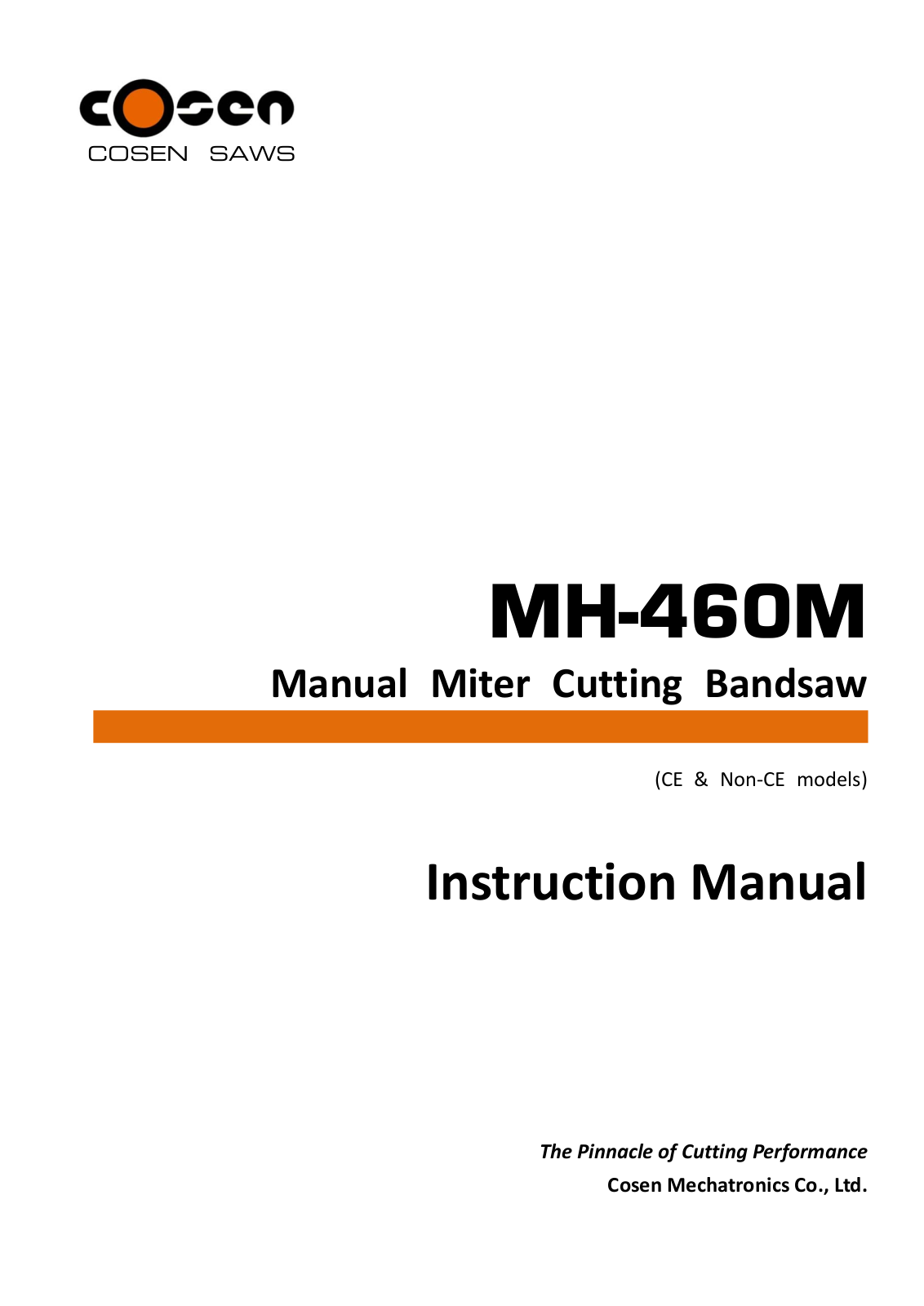 Cosen MH-460M User guide - ManualMachine.com
