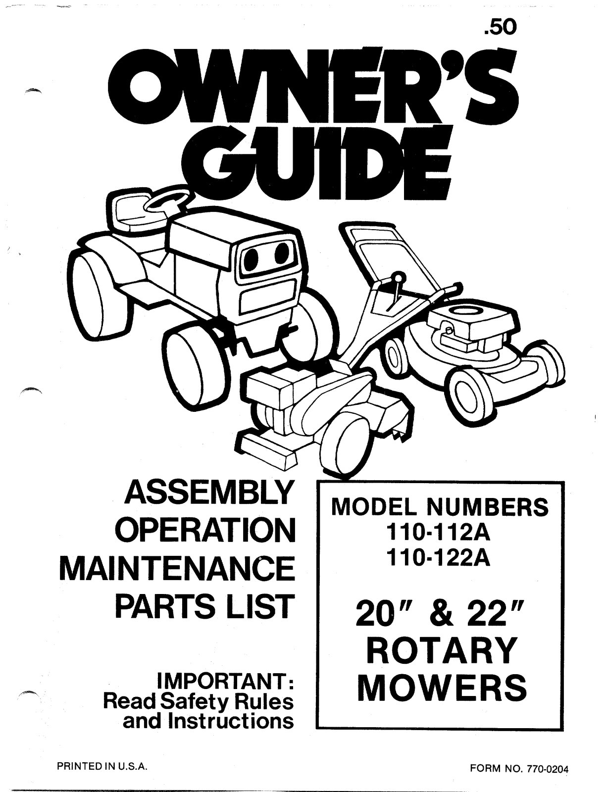 MTD 110-122A User Manual