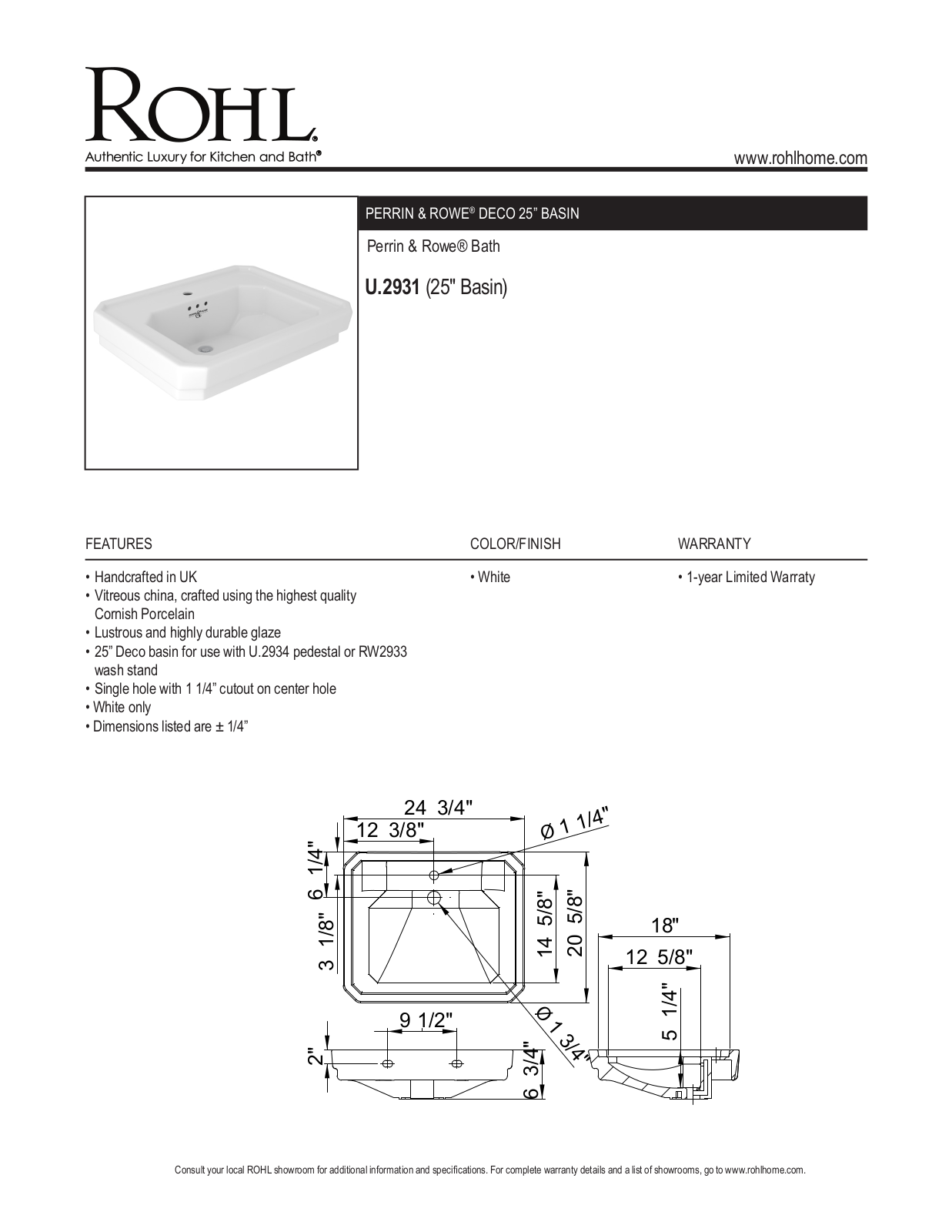 Perrin & Rowe XRH10059 Specifications - ManualMachine.com