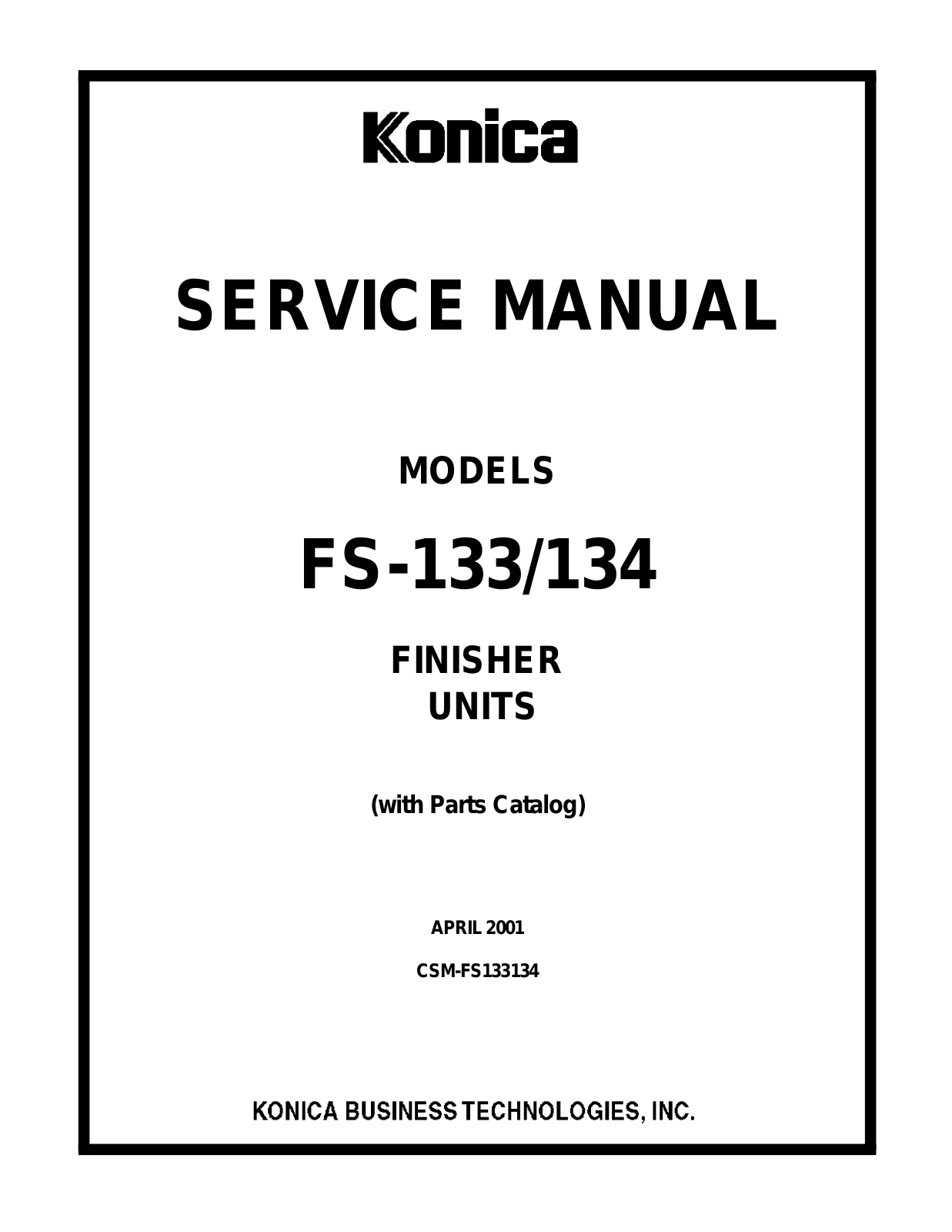 Konica Minolta FS-134, FS-133 User Manual