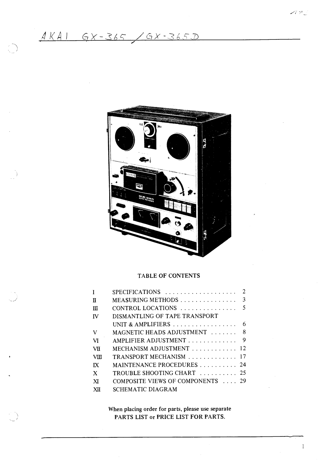 Akai GX-365 Schematic