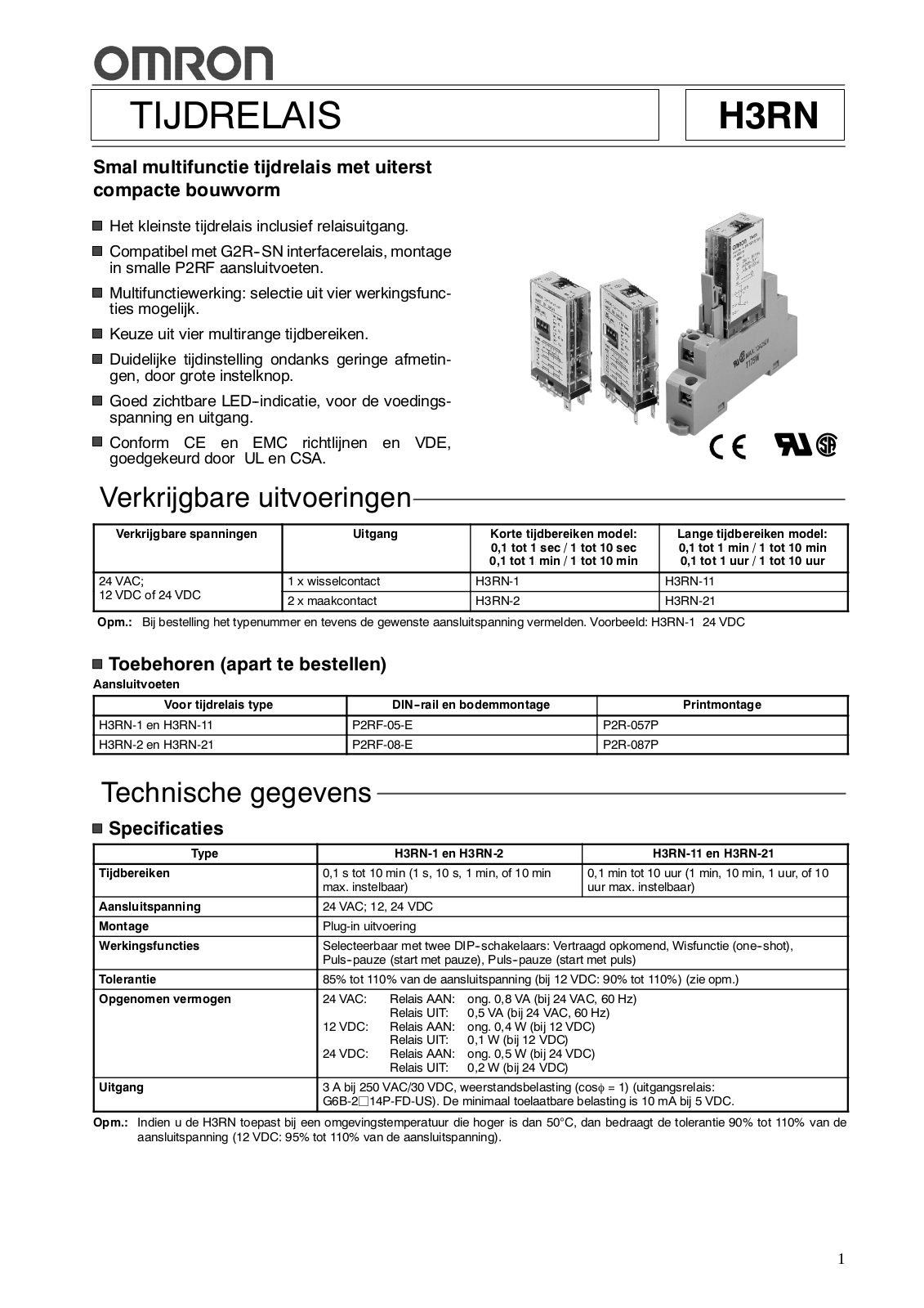 Omron H3RN DATASHEET