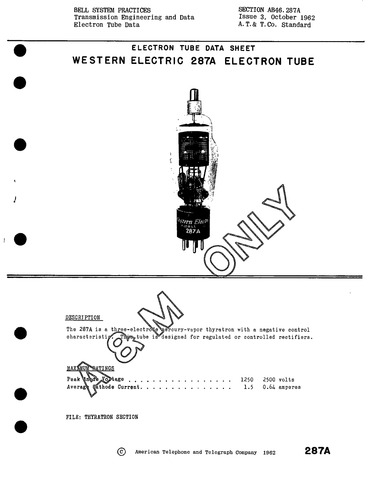 Western Electric 287-A Brochure