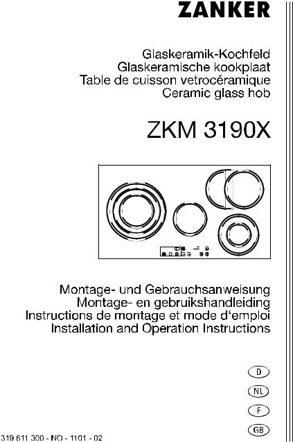 Zanker ZKM 3190X Manual
