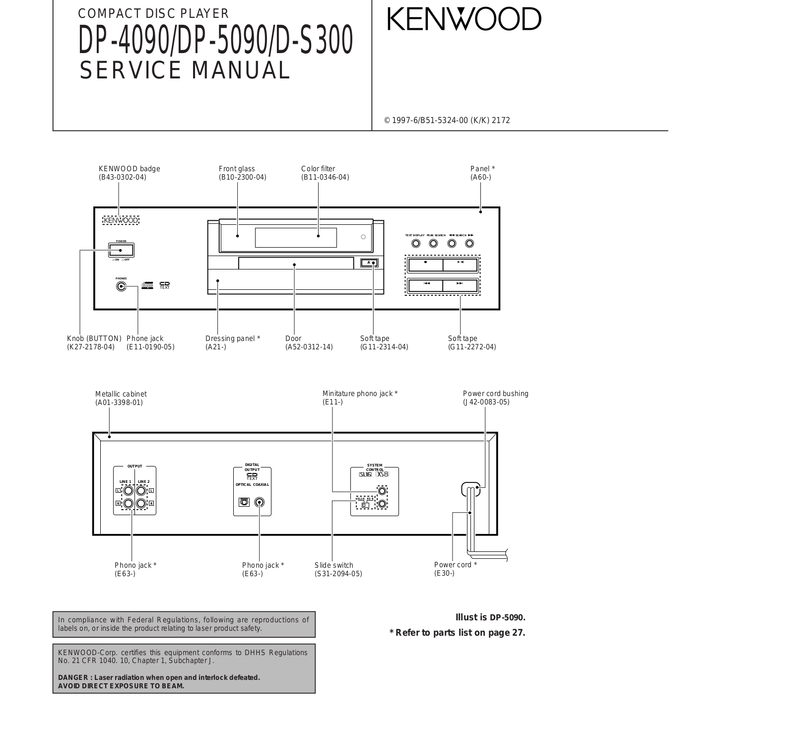 Kenwood DP-4090DP, DP509, S300, DP-5090D, DP-S300 Schematic