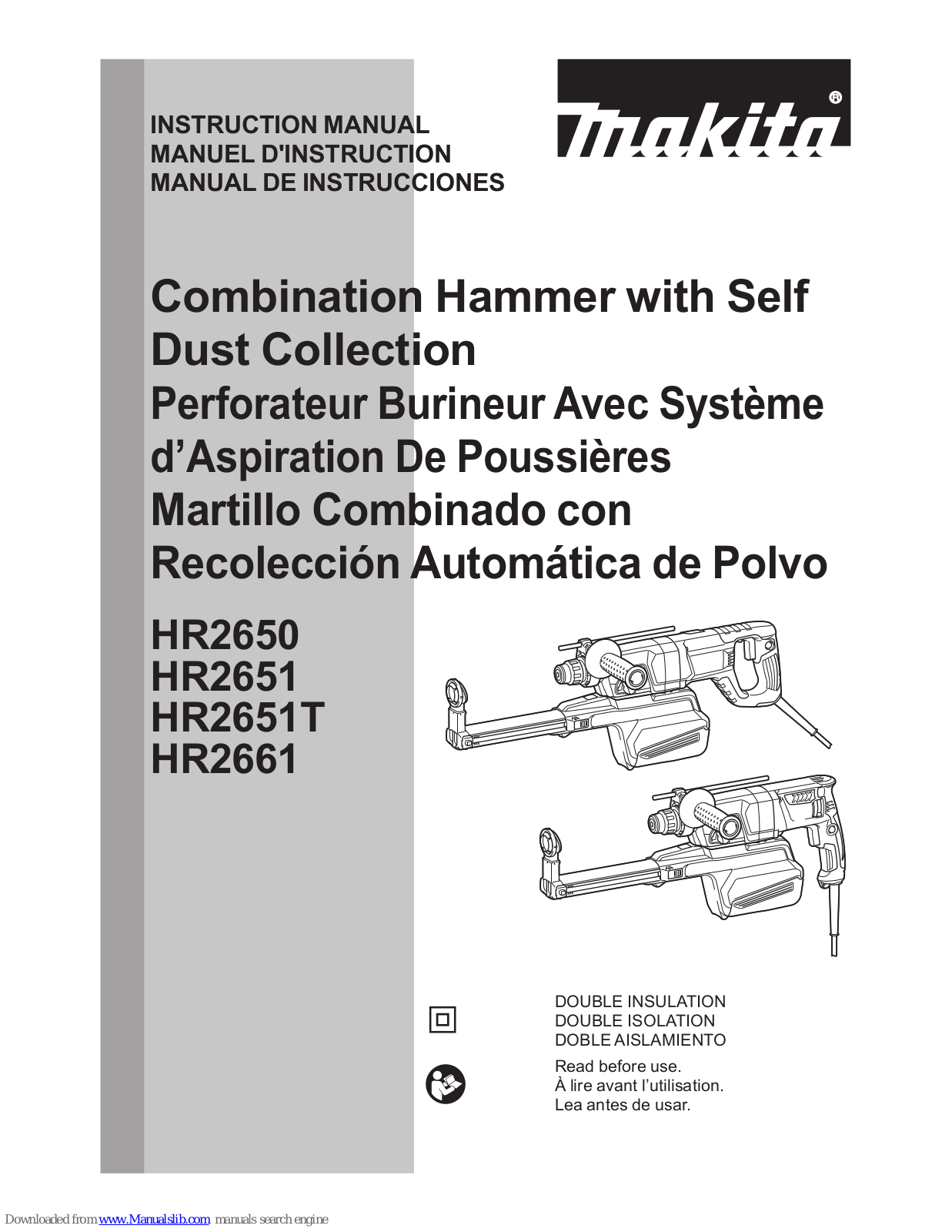 Makita HR2650, HR2651T, HR2651, HR2661 Instruction Manual