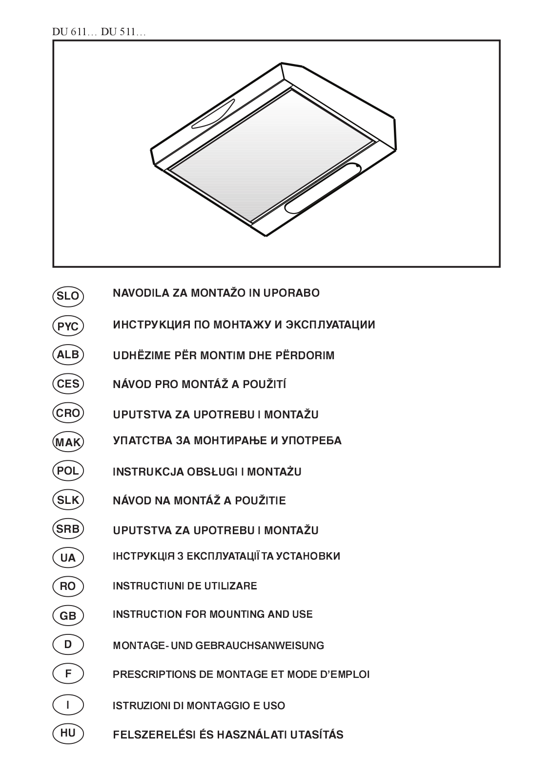 GORENJE DU611E User Manual