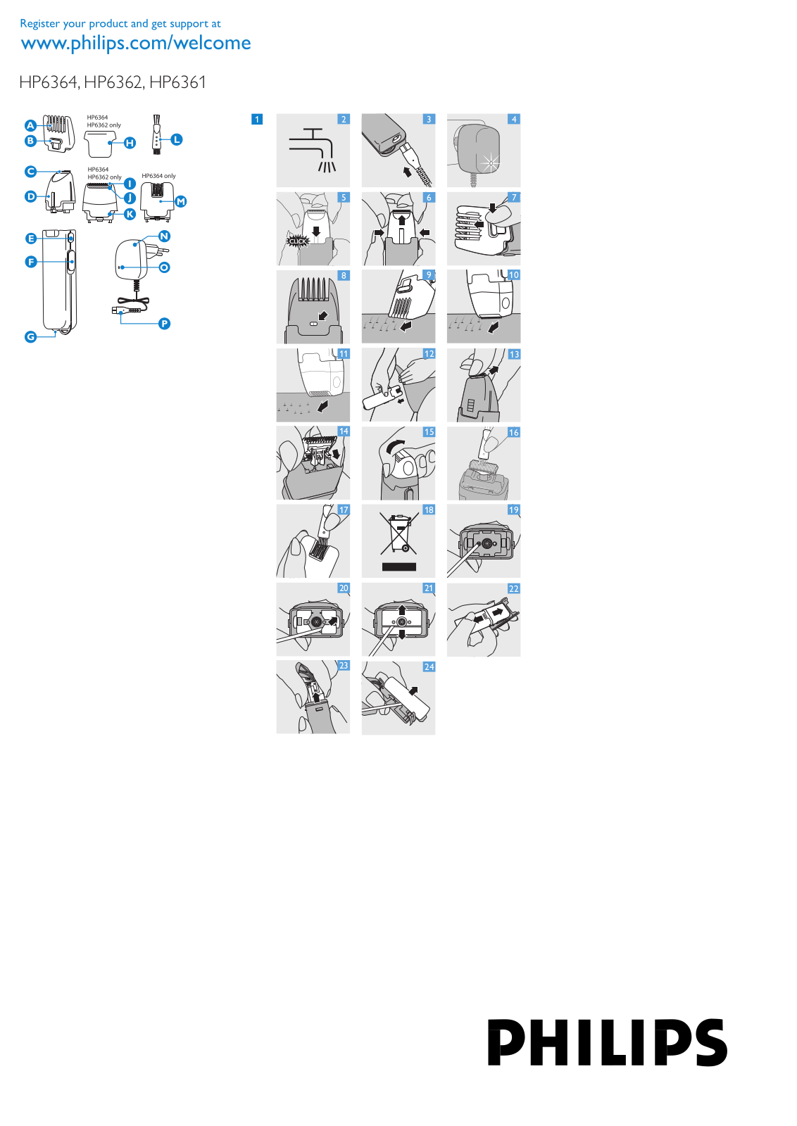 Philips HP6364, HP6362, HP6361 User Manual