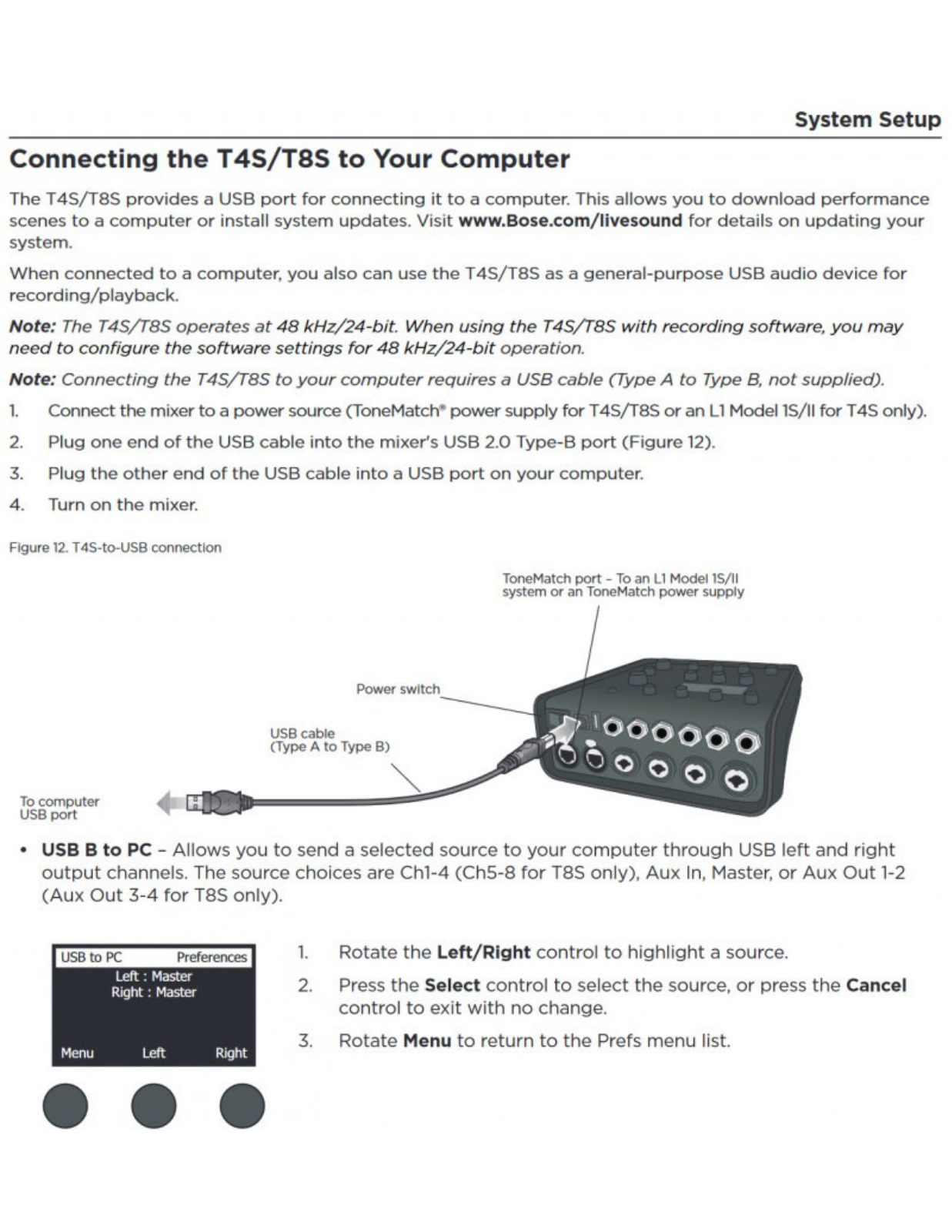 Bose T8S, T4S User Manual