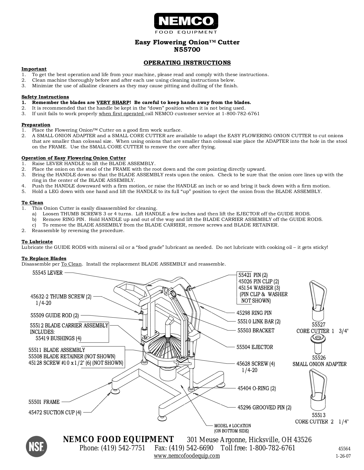 Nemco 55511 User Manual