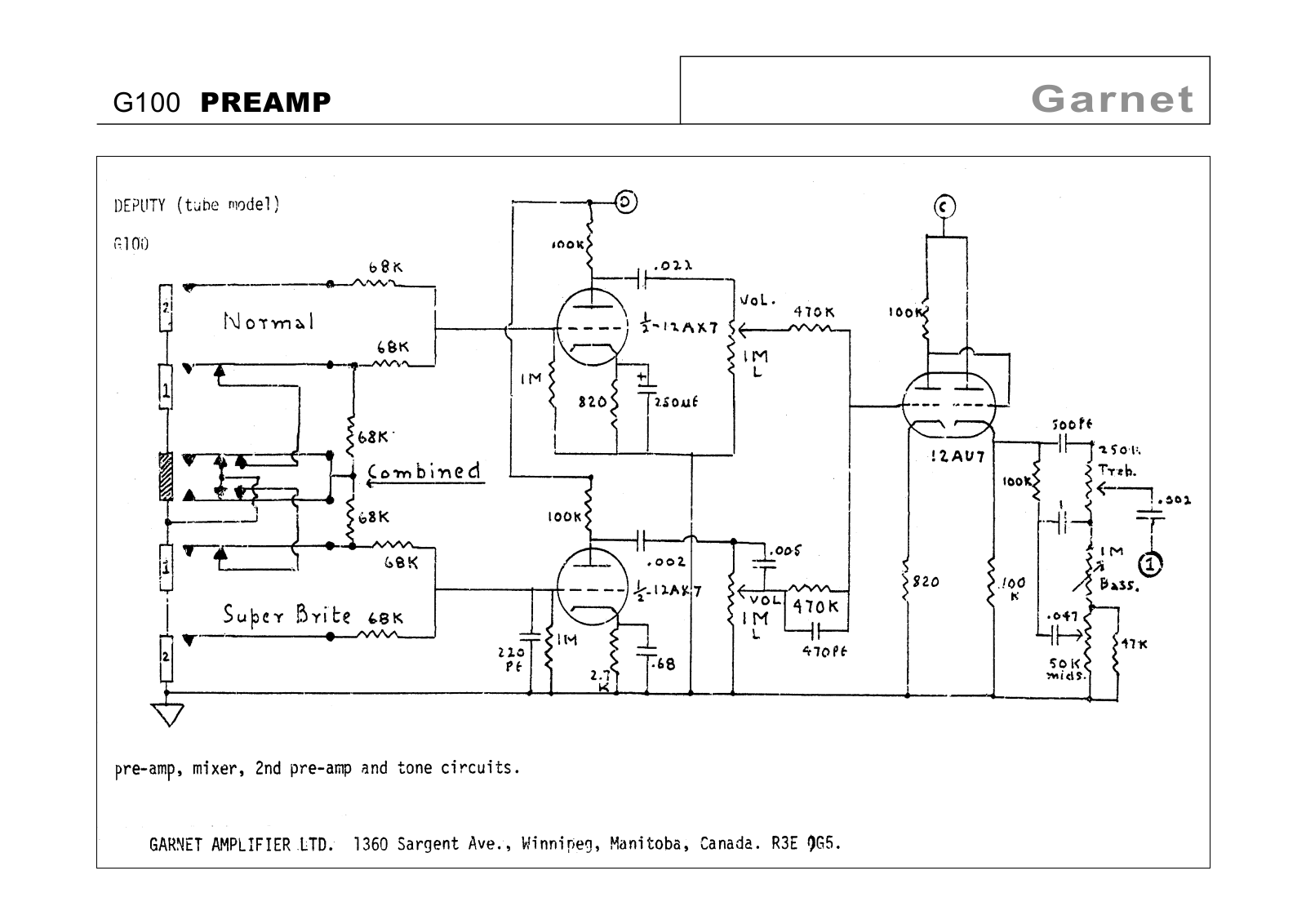 Garnet g100 schematic