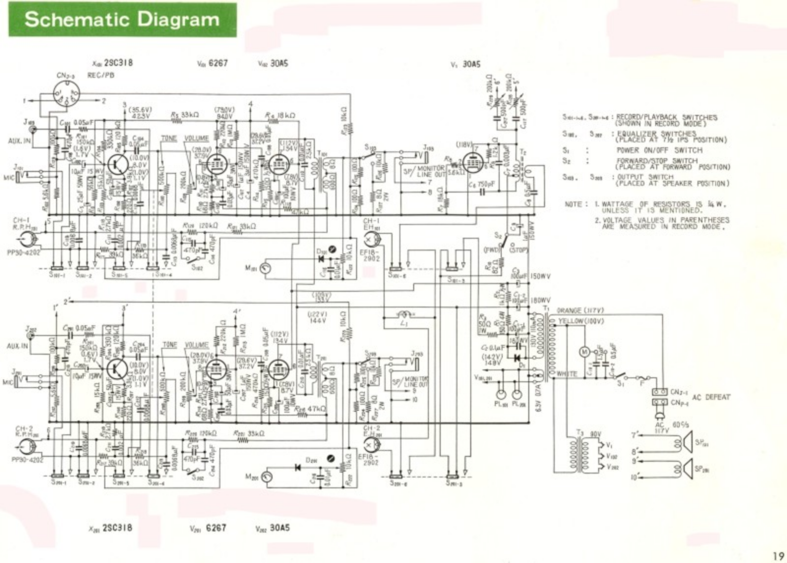 Sony TC-200-A Schematic