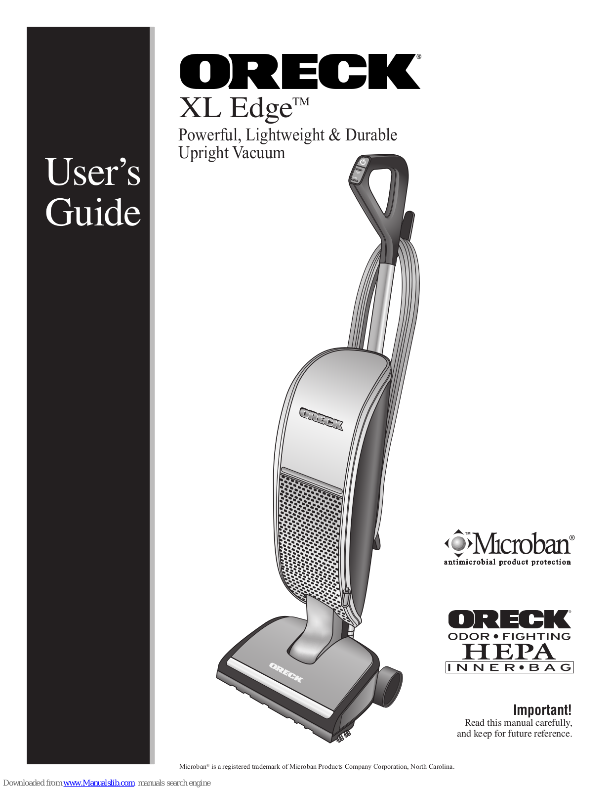 Oreck XL Edge User Manual