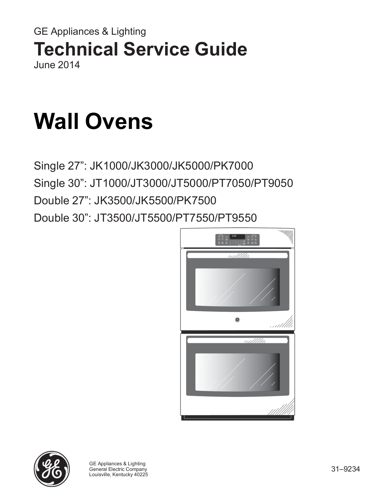 Ge JK3000, PK7000, PT9550, PT9050, PT7550 User Manual