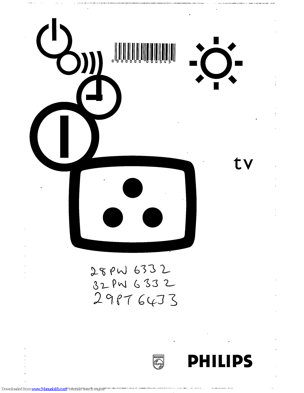 Philips 32PW6332/21, 32PW6332/01, 32PW6332/16, 28PW6332, 32PW6332 User Manual