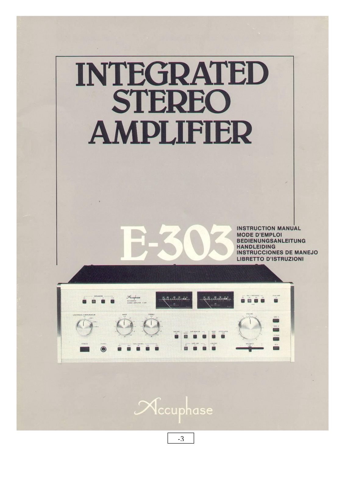 Accuphase E-303 Owners manual