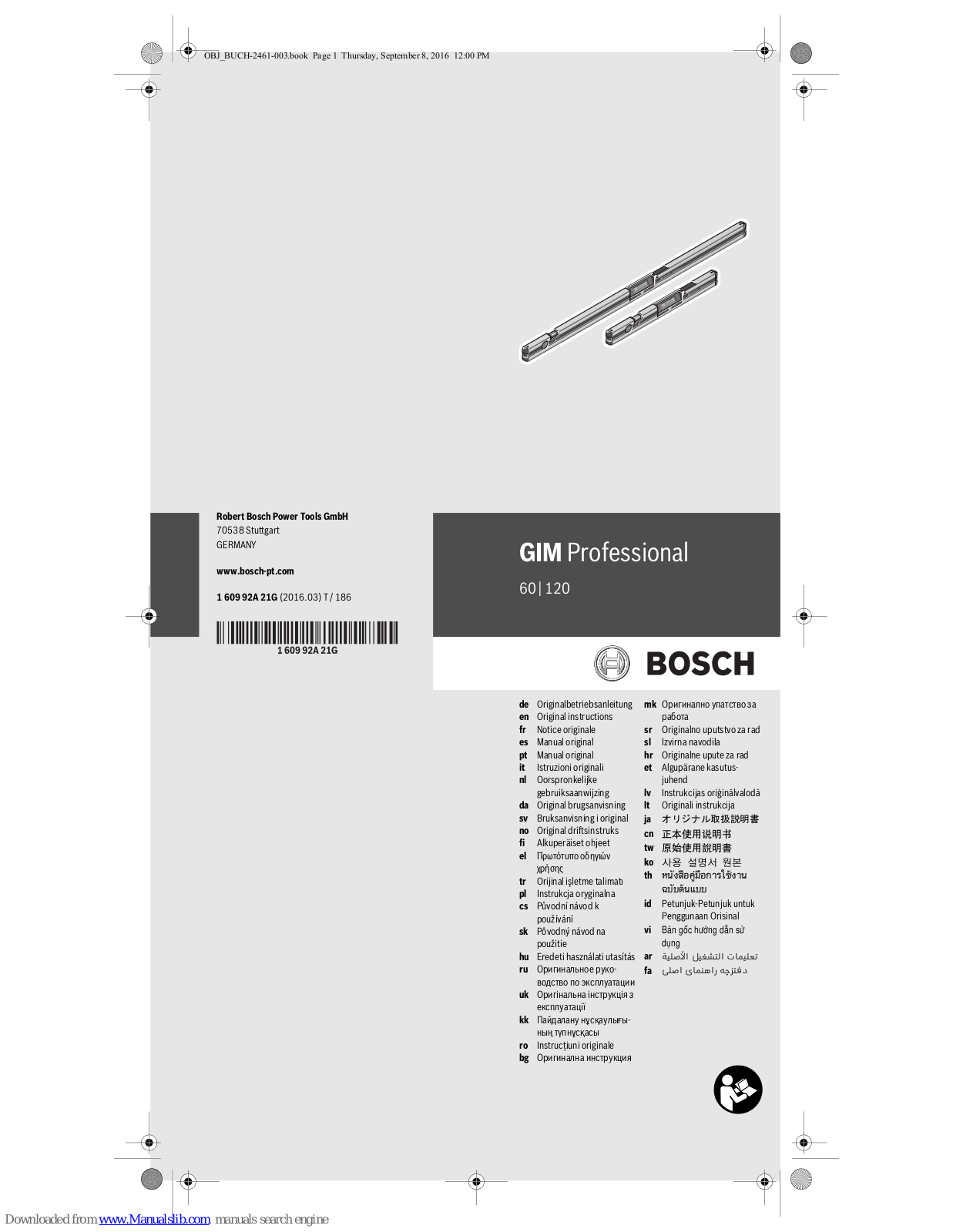 Bosch GIM 60 Professional, GIM 120 Professional Original Instructions Manual