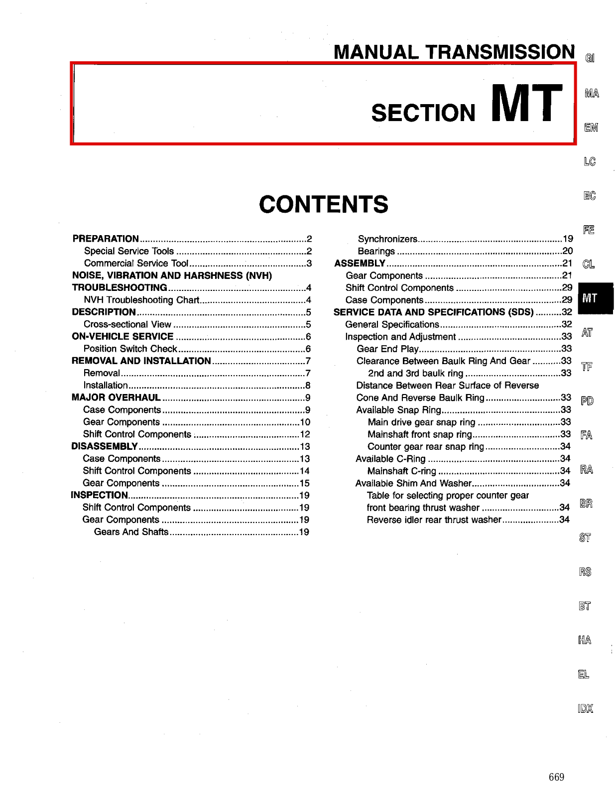 Nissan Frontier 1999 Owner's Manual