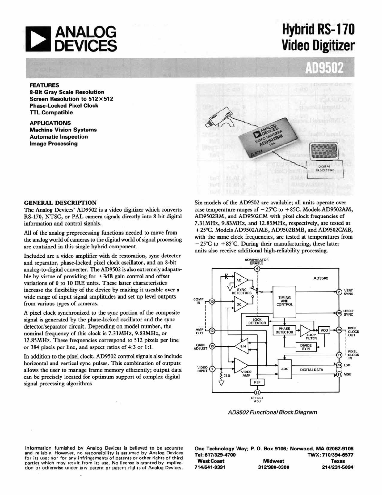 Analog Devices AD9502 Datasheet