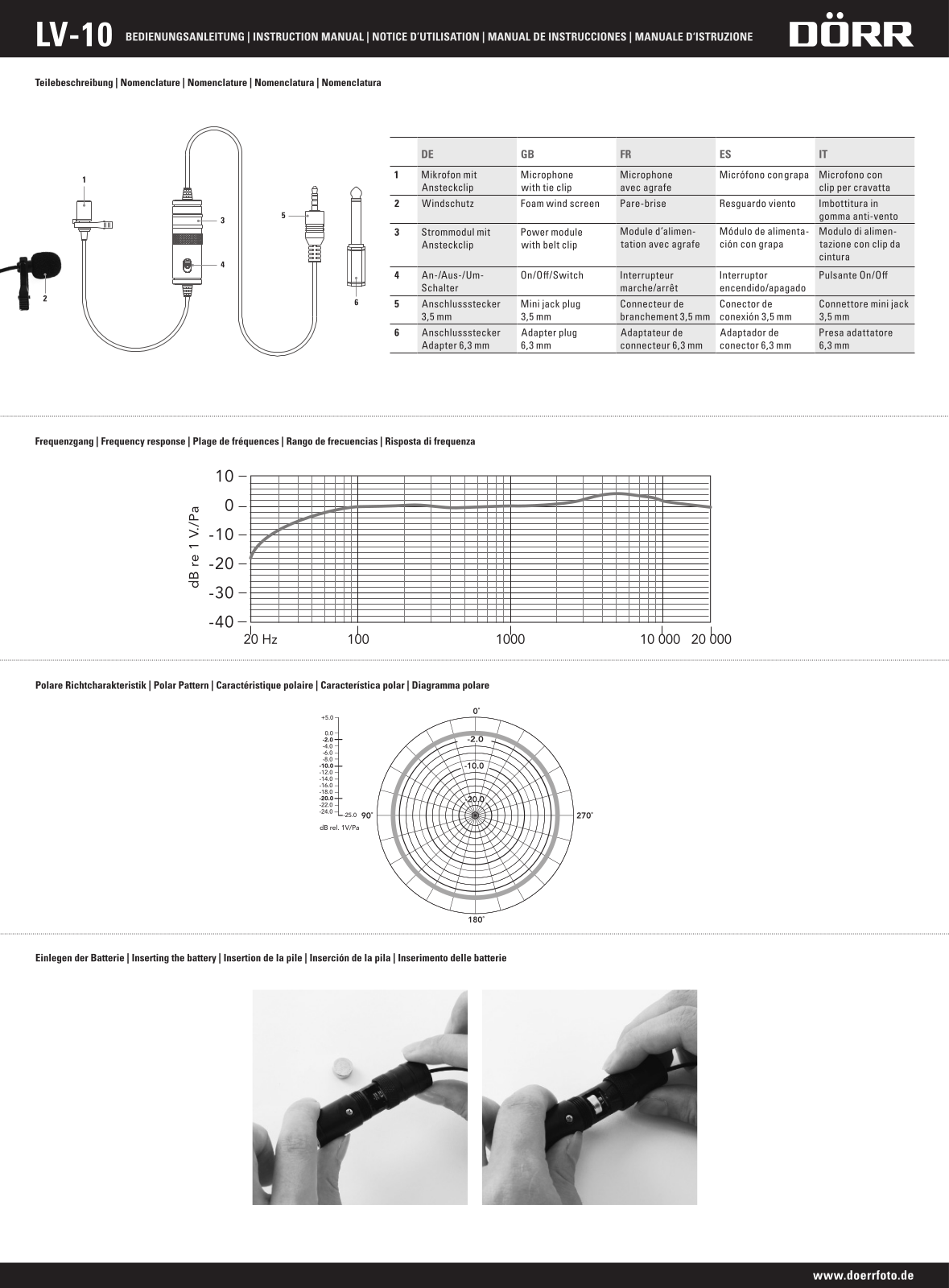 DÖRR LV-10 Instruction manual