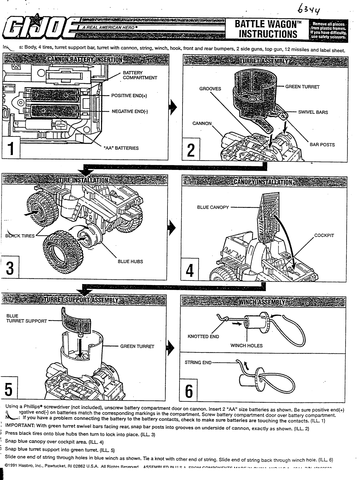 HASBRO GIJoe BattleWagon User Manual