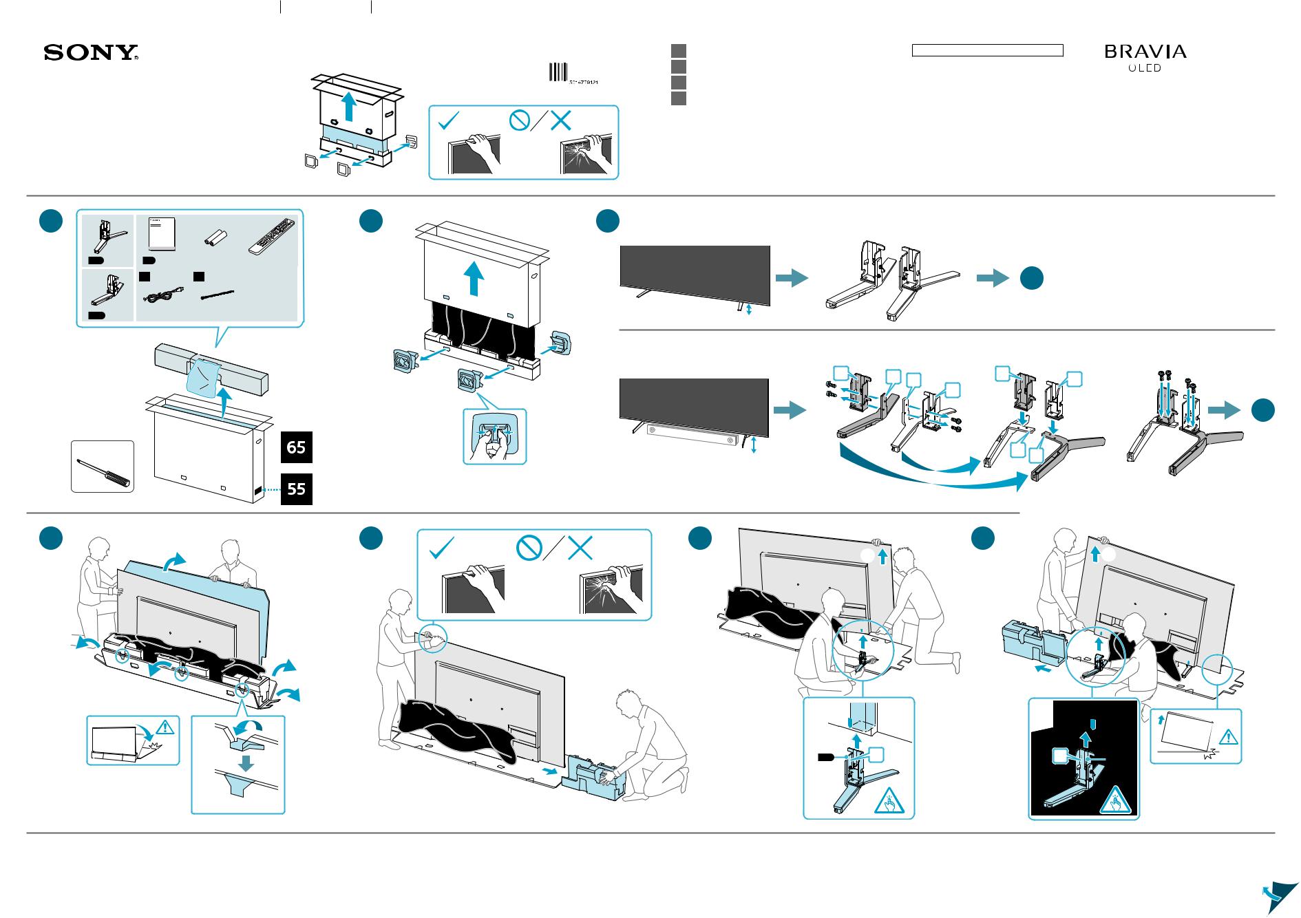 Sony XBR-65A8H, XBR-65A8CH, XBR-55A8H, XBR-55A8CH Set Up Guide