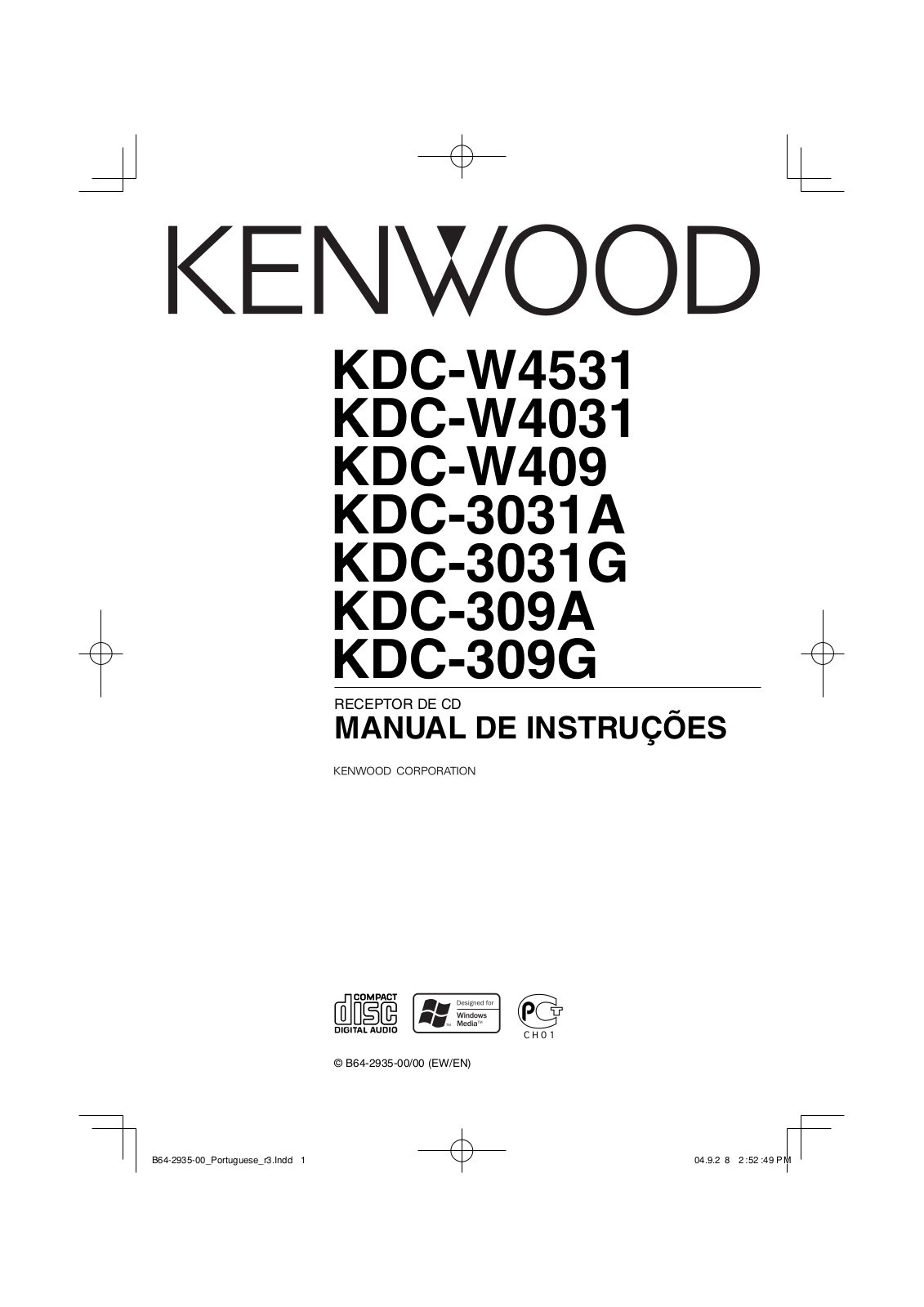 Kenwood KDC-W4031, KDC-309A, KDC-3031A, KDC-W409, KDC-W4531 User Manual