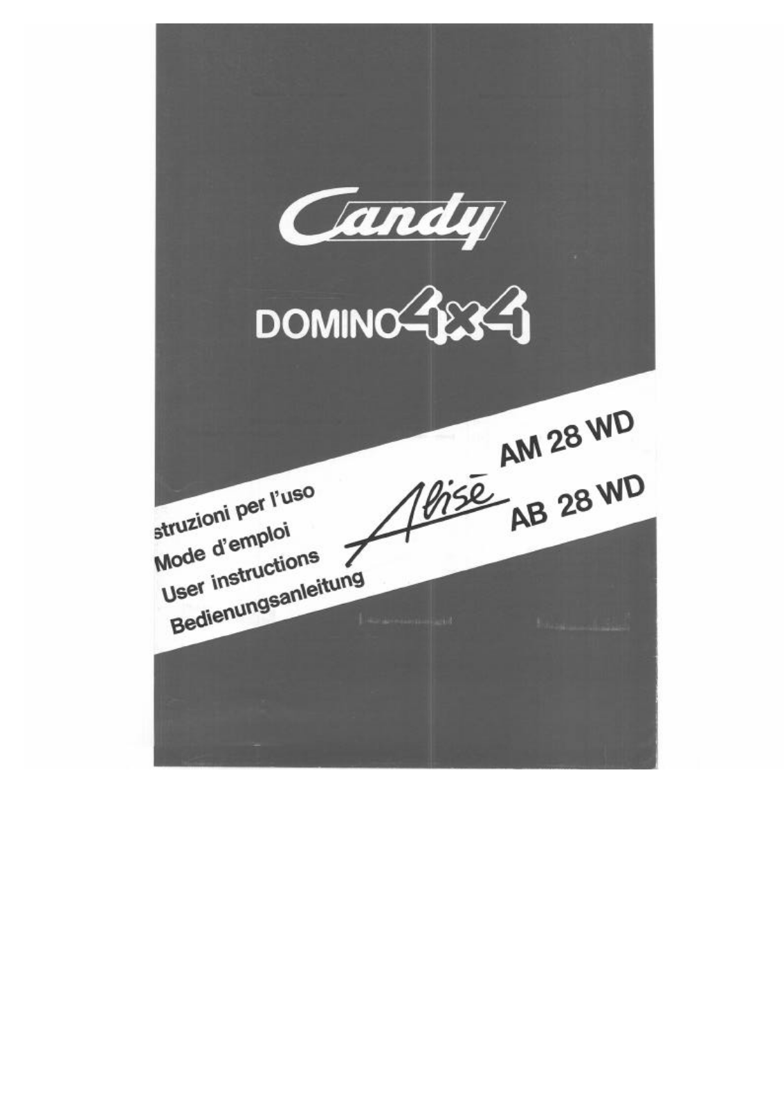 CANDY ALISE AB 28 WD, ALISE AM 28 WD User Manual