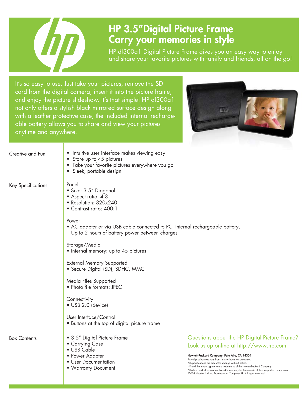 Hp DF300 DATASHEET