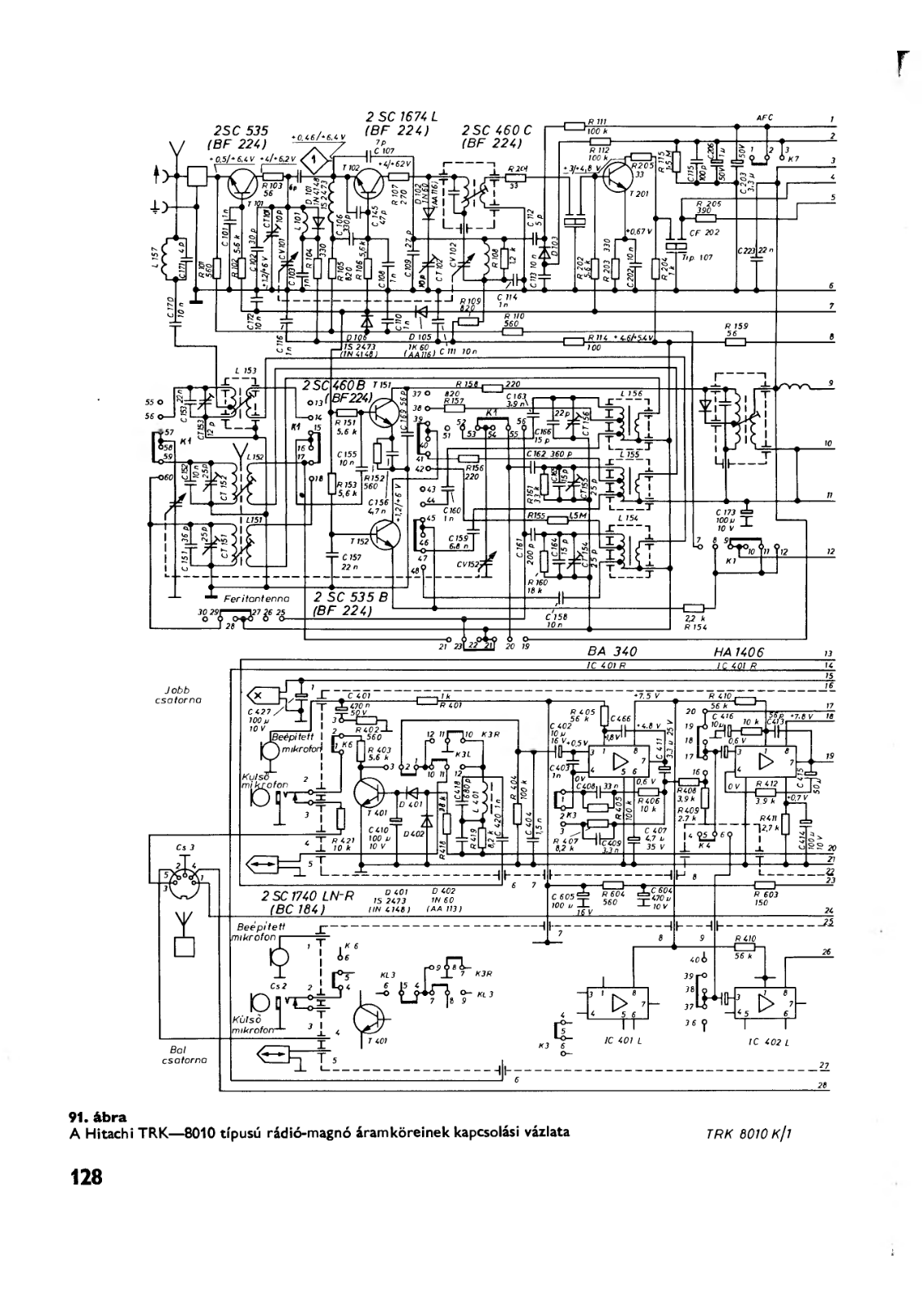 Hitachi TRK-8010 Schematic