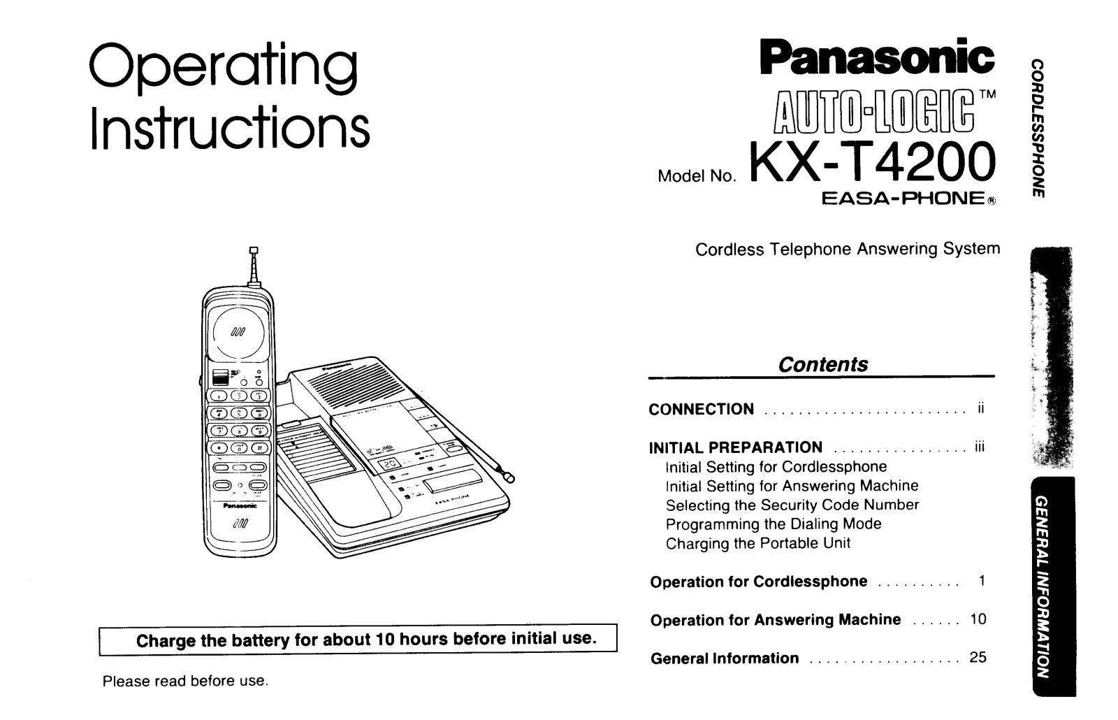 Panasonic kx-t4200 Operation Manual